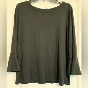 Loft Women’s Black Bell Sleeve Blouse‎ Large
